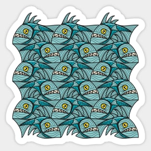 Escher fish pattern II Sticker